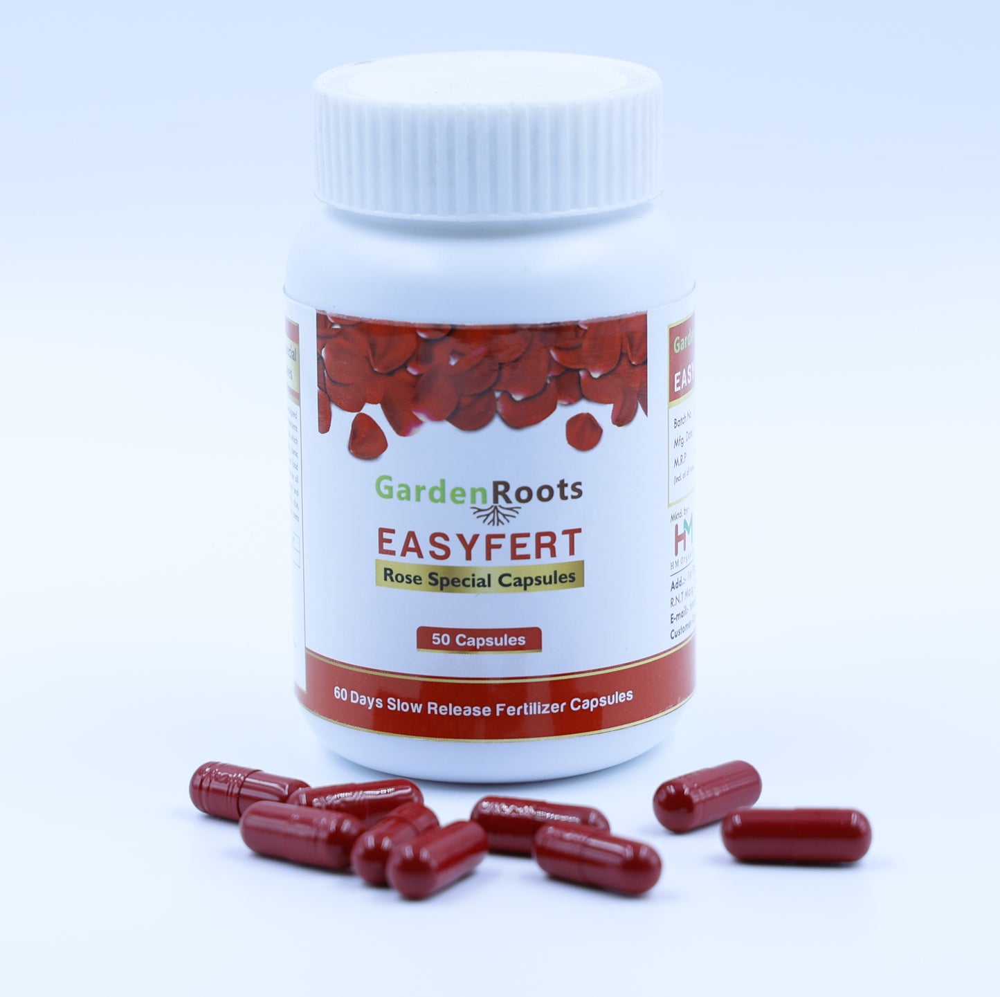 GardenRoots Easyfert(50 Capsules) Rose Special Capsules, 60 Days slow release fertilizer capsules for Rose Plants